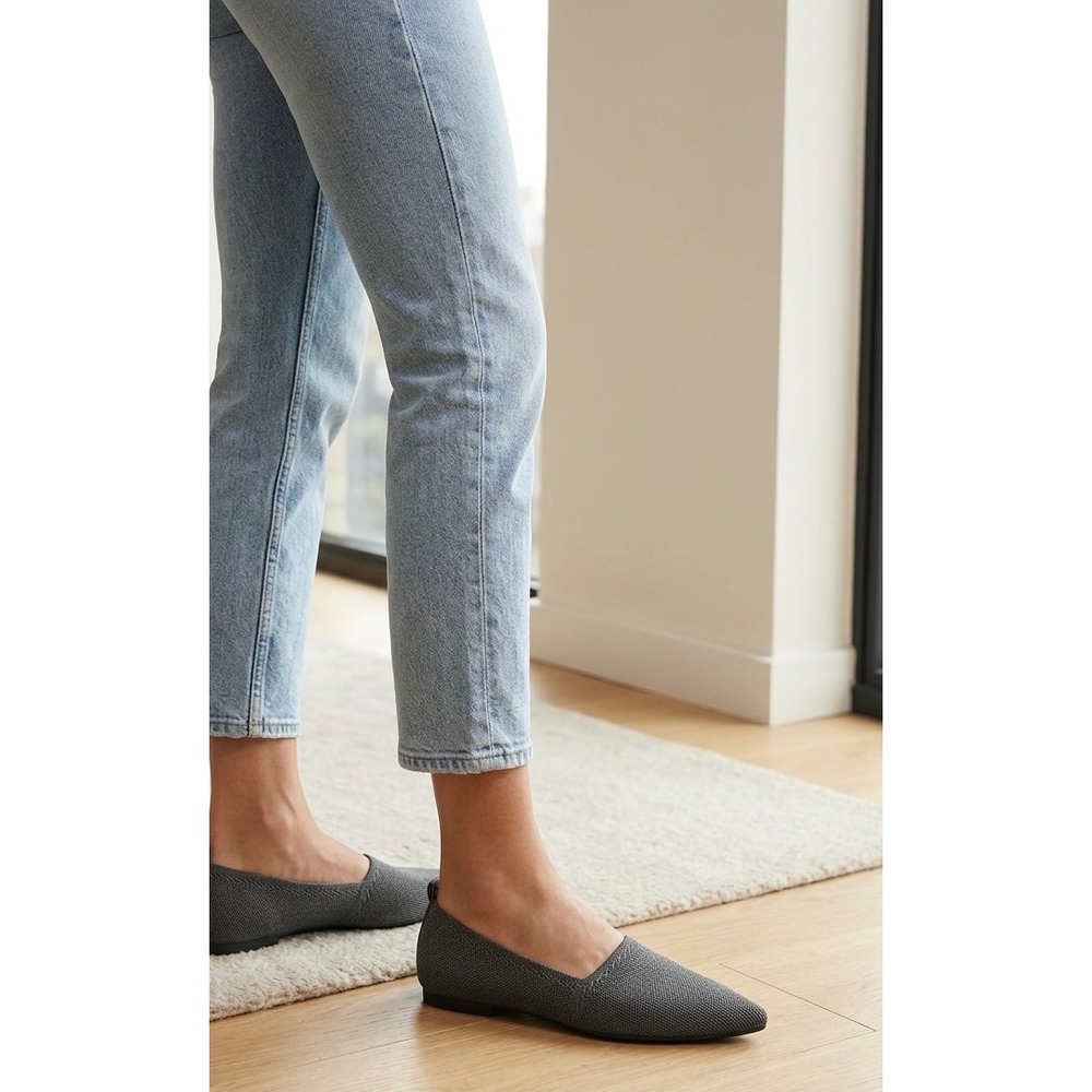 VIVAIA Charcoal Gray Pointed Toe Knit Loafers Comfort Flats EU/41‎ US/9.5